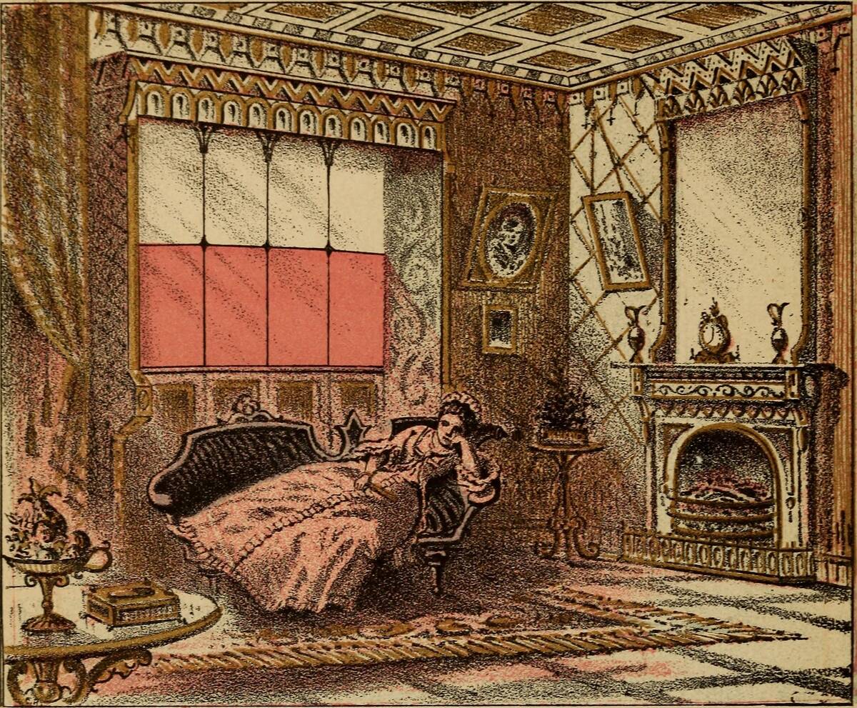 Woman Bathing In Red Light