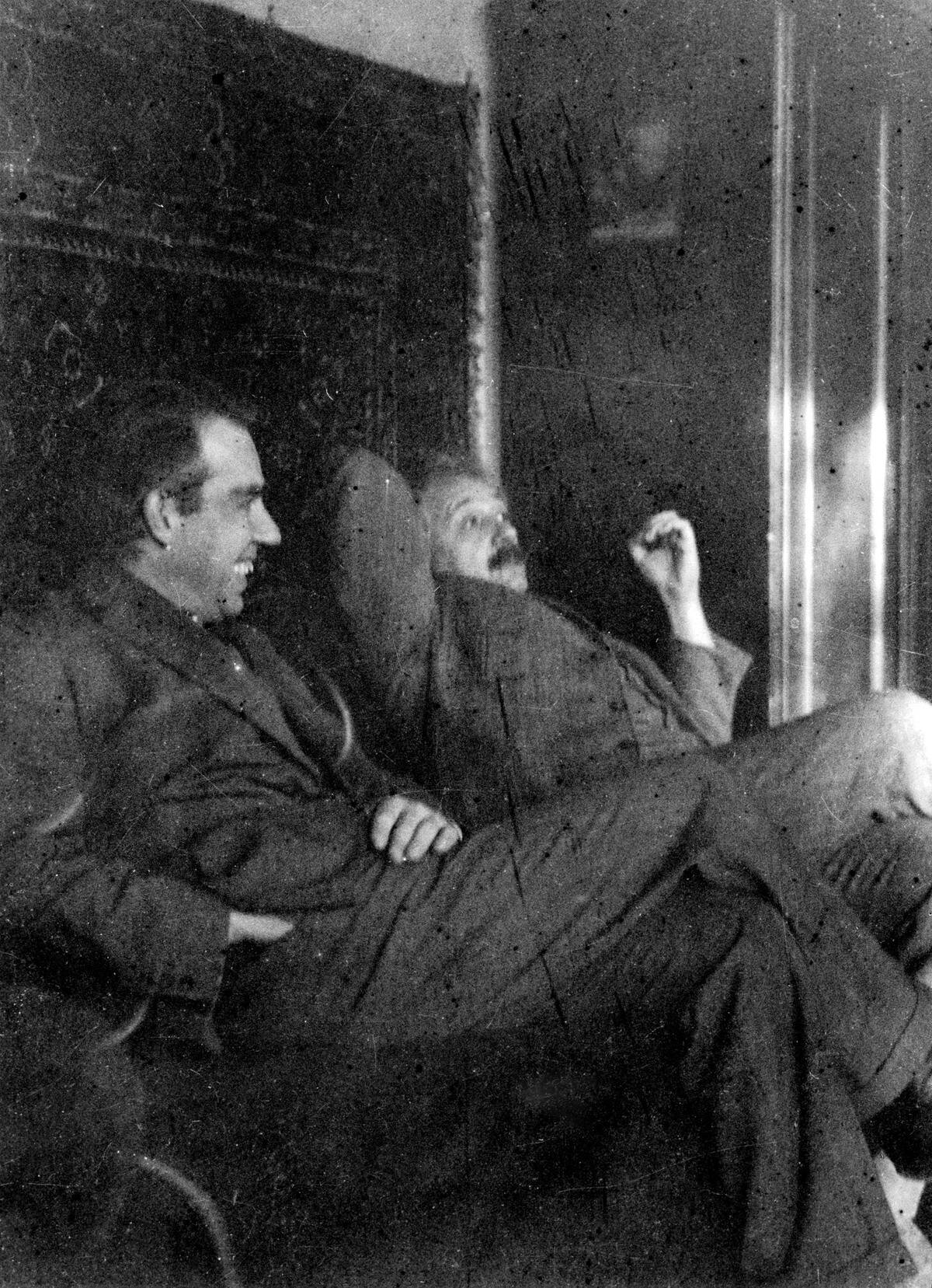 Albert Einstein and Niels Bohr smoking, c 1920.
