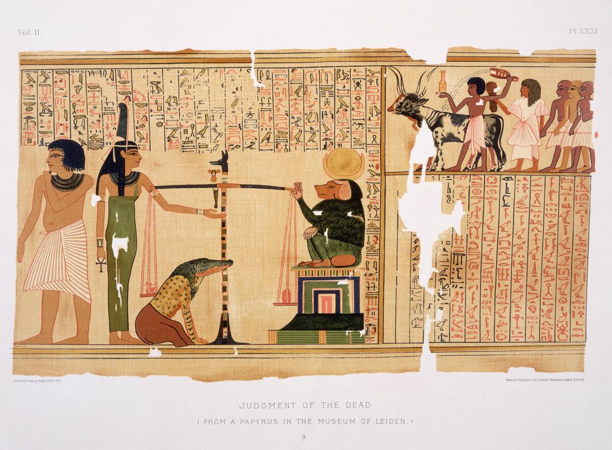 Detail of Judgment of the Dead Painting on Papyrus