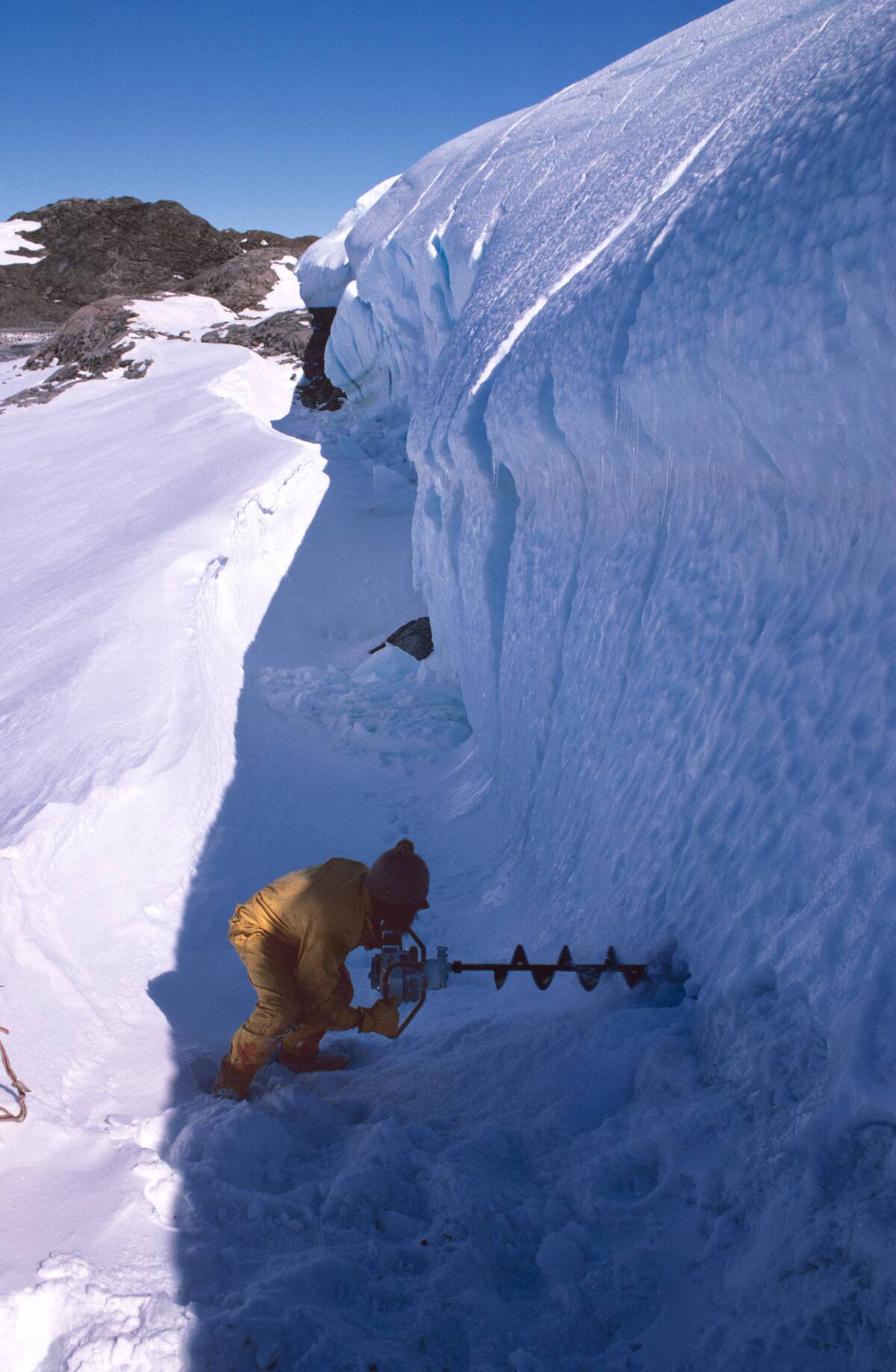 Drilling hole in Taylor Glacier