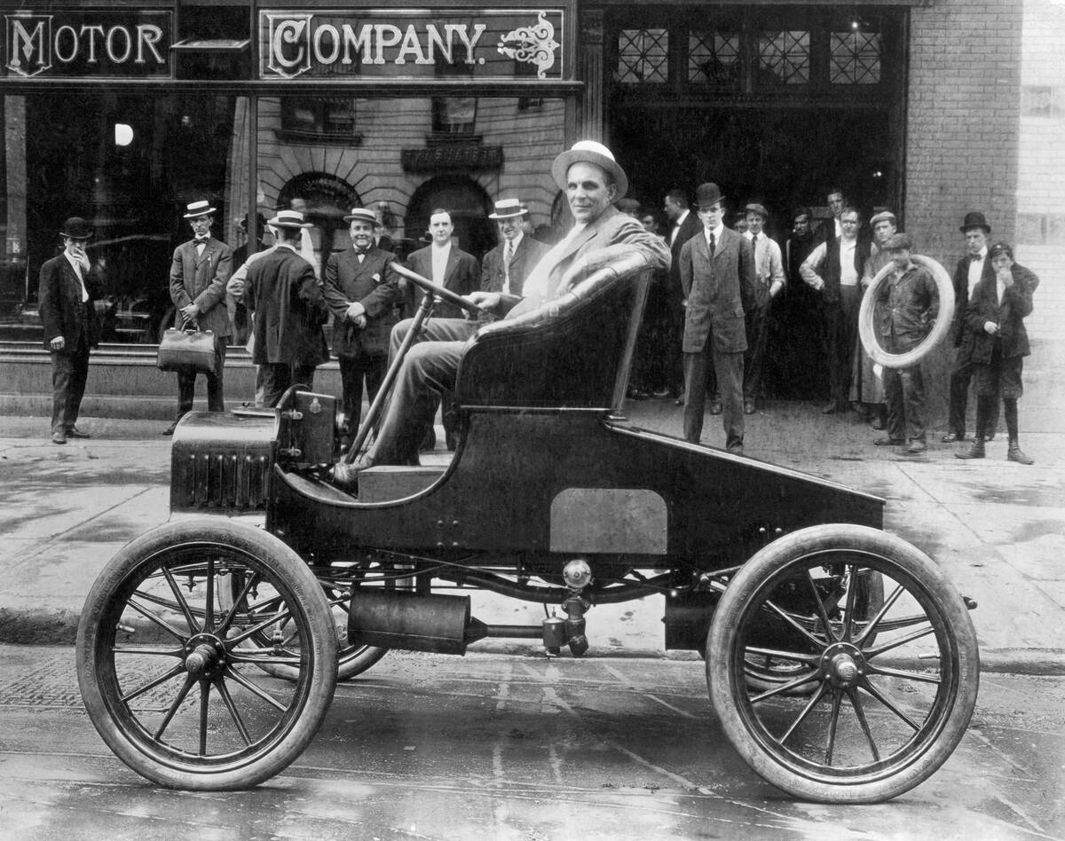 Henry Ford in Early Model Automobile