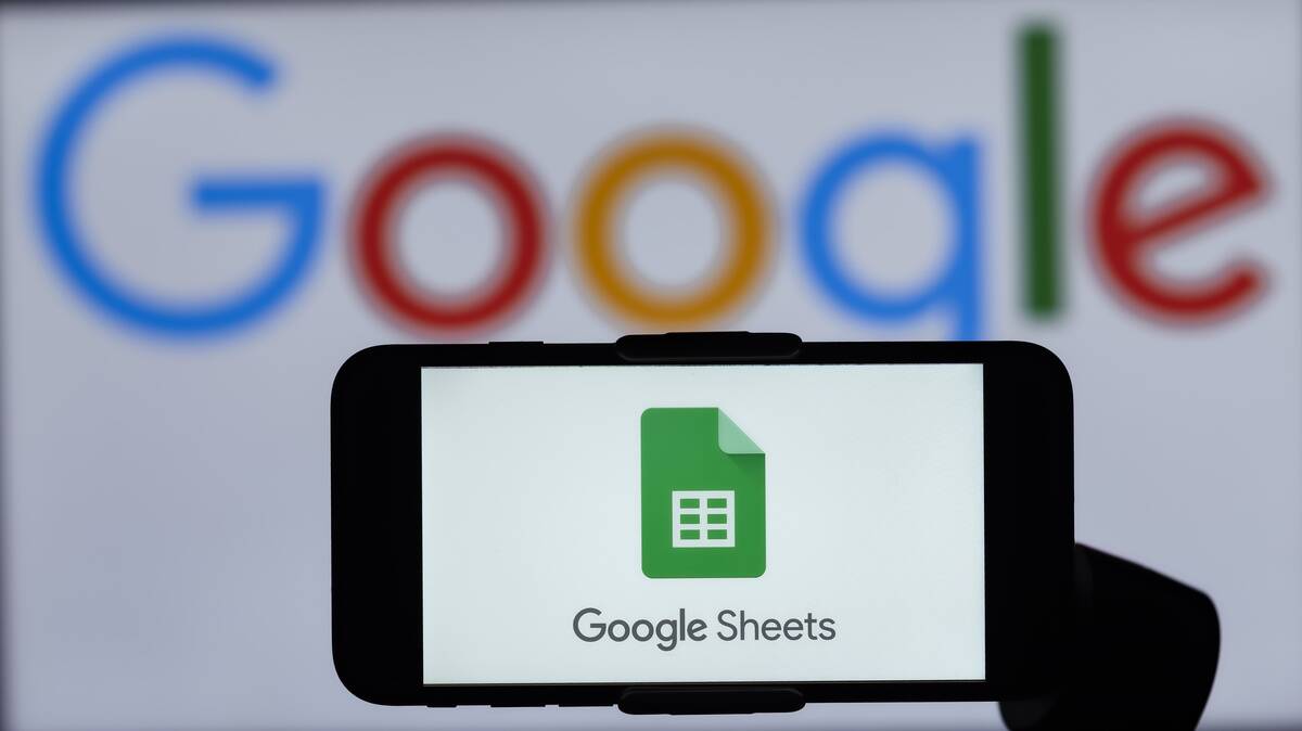 In this photo illustration, the logo of Google Sheets is...