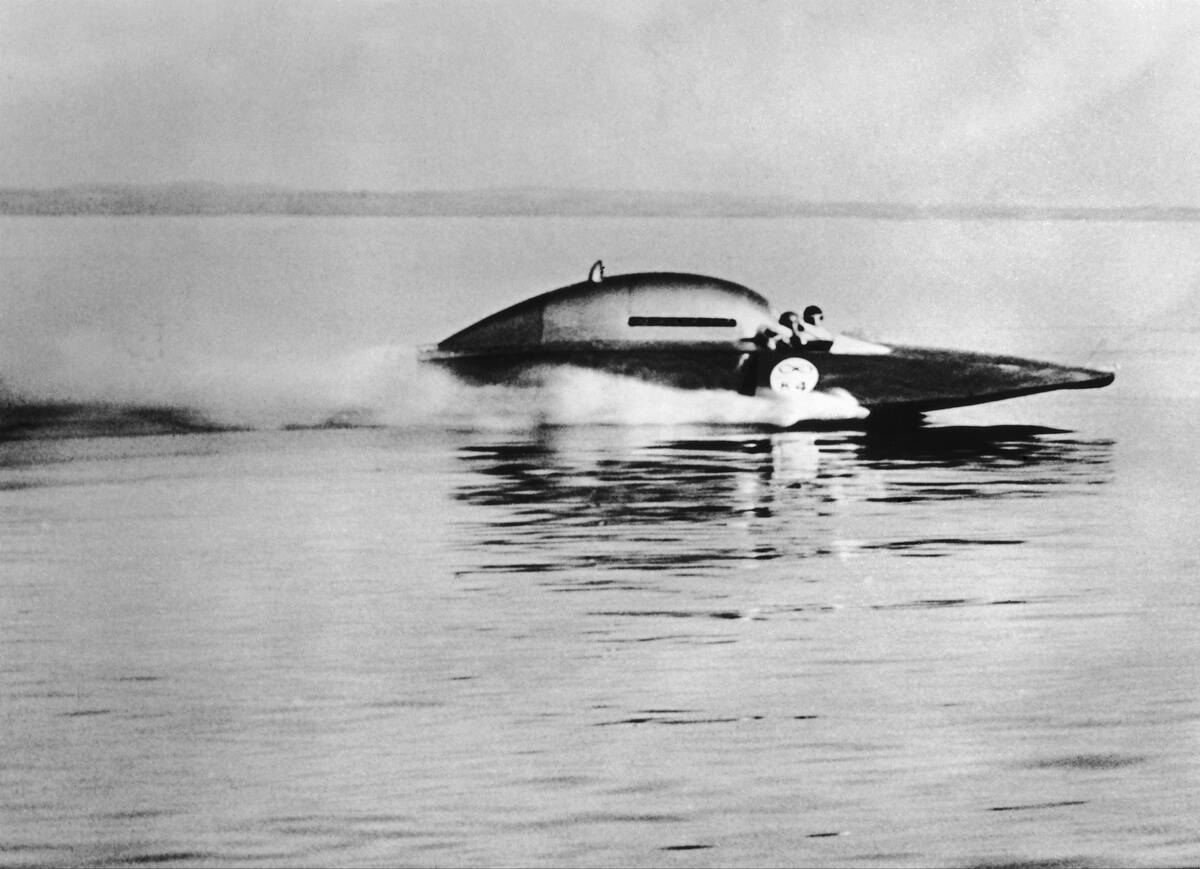 Italy, Lake Garda, Donald Campbell In His Bluebird