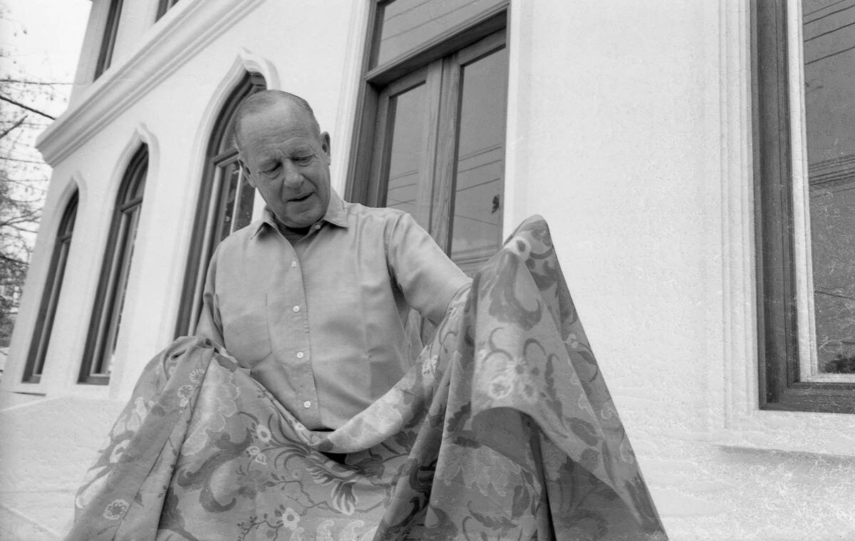 Jim Thompson at his Thai Silk Store in Bangkok