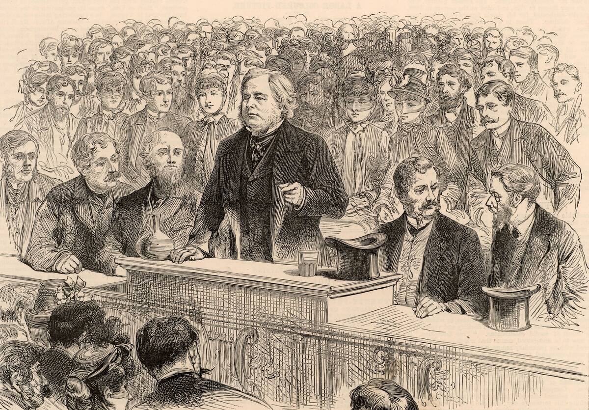 John Bright delivering a speech