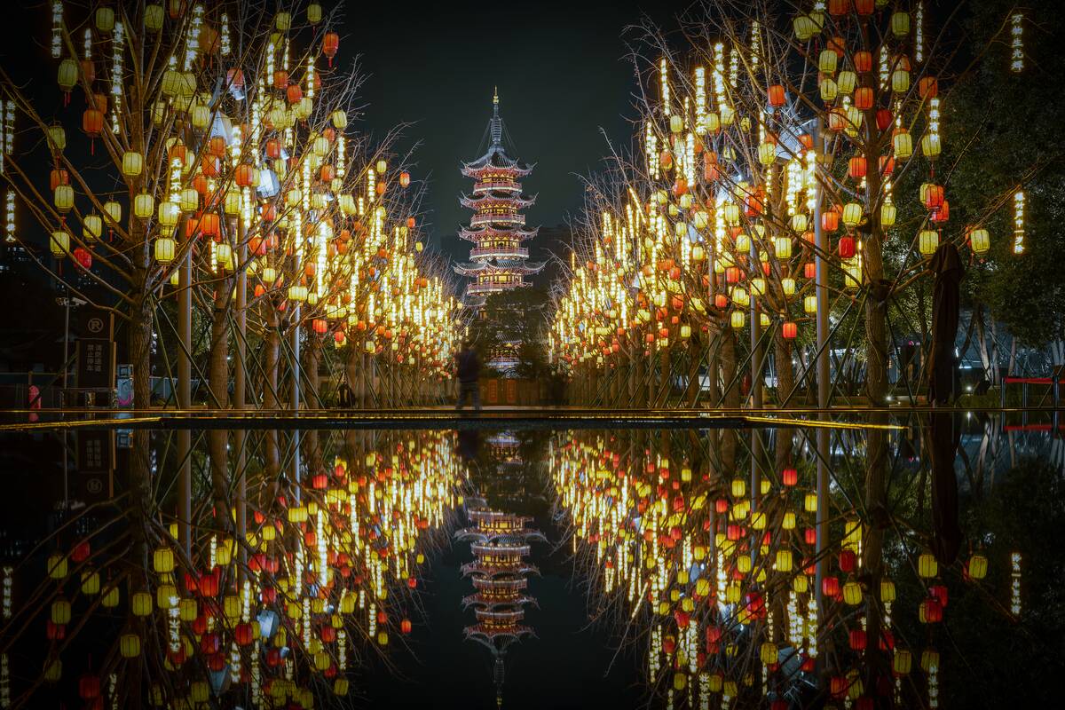 Lanterns Illuminate Longhua Temple To Welcome Chinese New Year