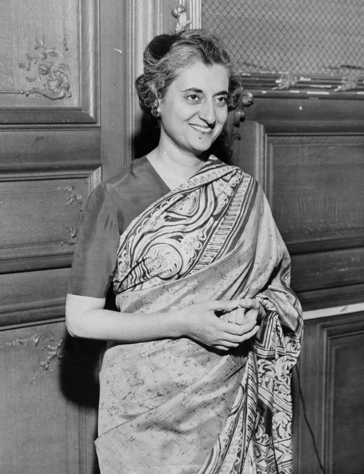 Mrs. Indira Gandhi, daughter of ex-Prime Minister Nehru, at