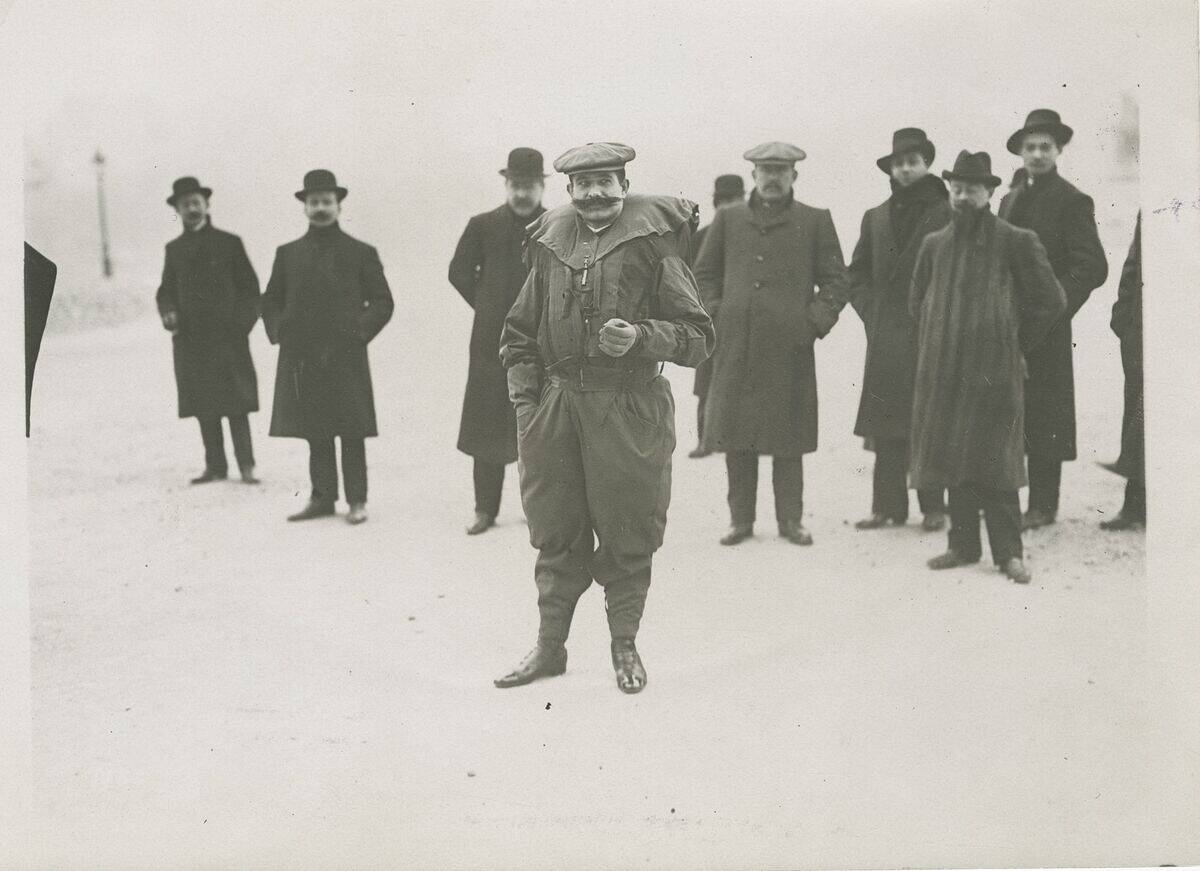 Parachuting pioneer Franz Reichelt, who is remembered for jumping to his death from the Eiffel Tower while testing a parachute of his own design.