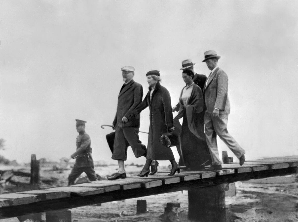 Russian Leon Trotsky (L), accompagnied b