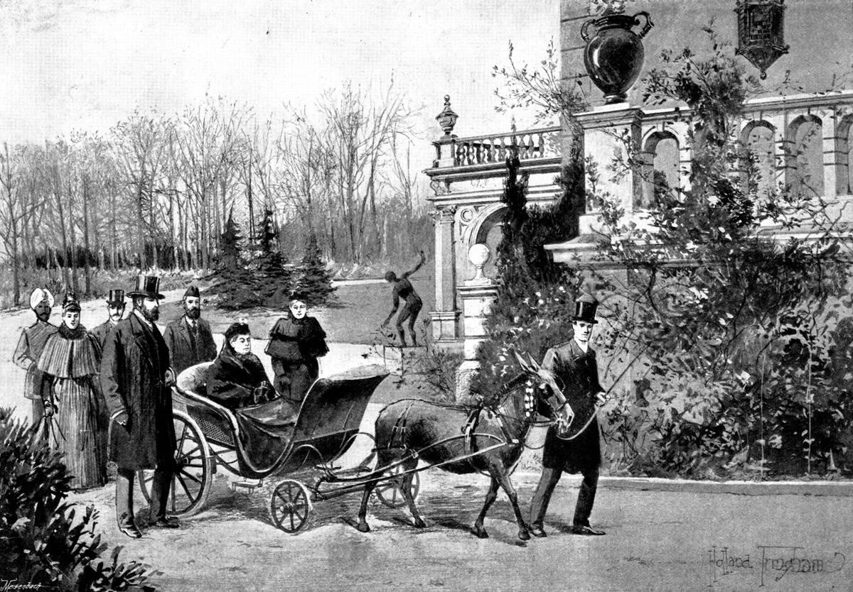 The Queens Visit To...Friedrichshof: The Empress Showing Her Majesty...The Castle Grounds