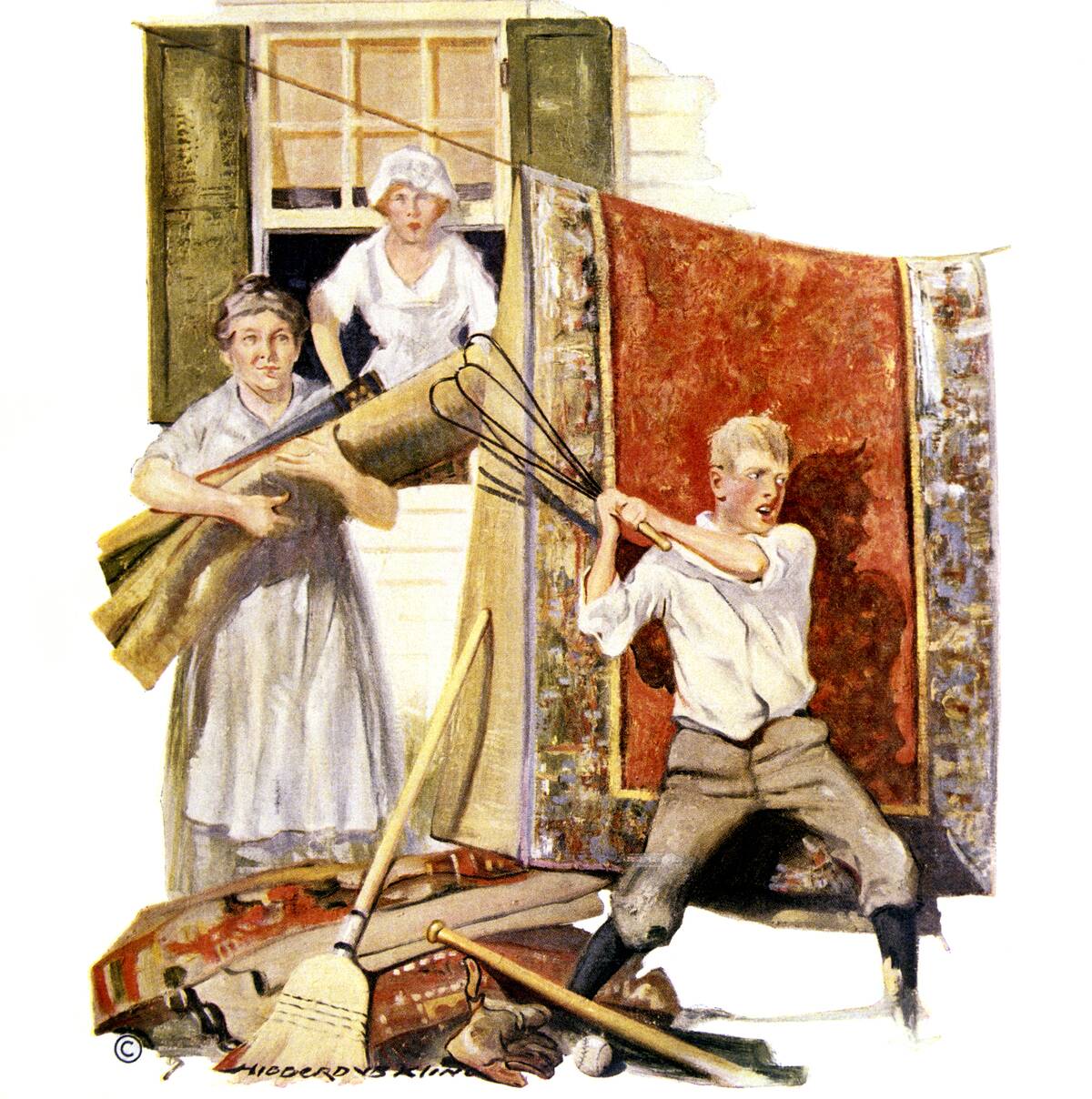 1920s FAMILY DOING SPRING...