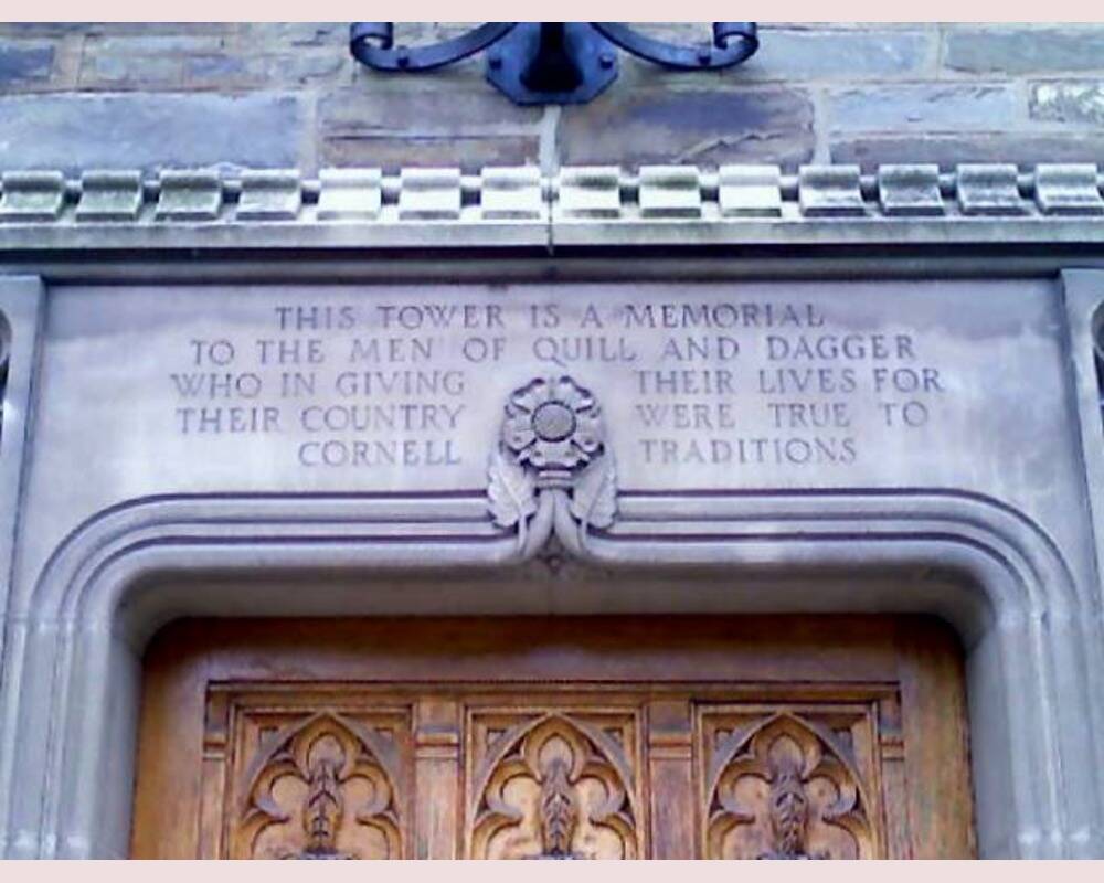 Inscription_above_entrance_to_Quill_and_Dagger_Tower,_Cornell_University (1)