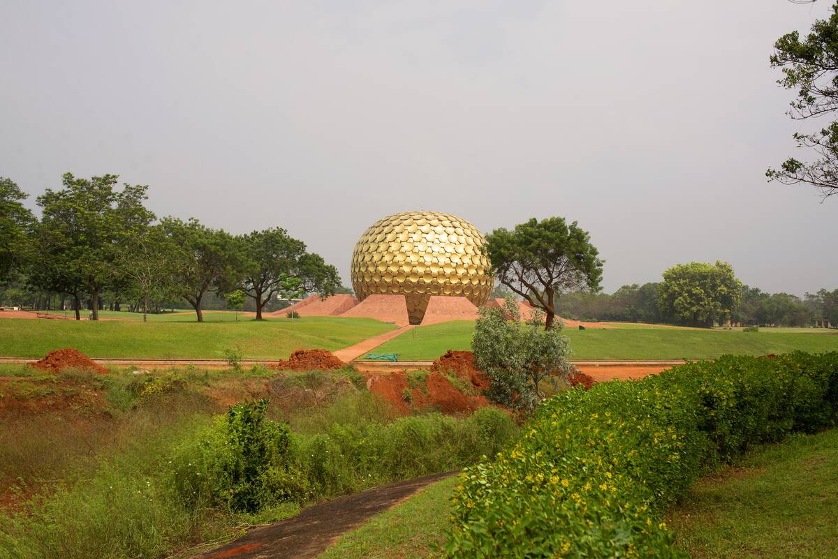 A view of the meditation centre at Auroville. Puducherry was
