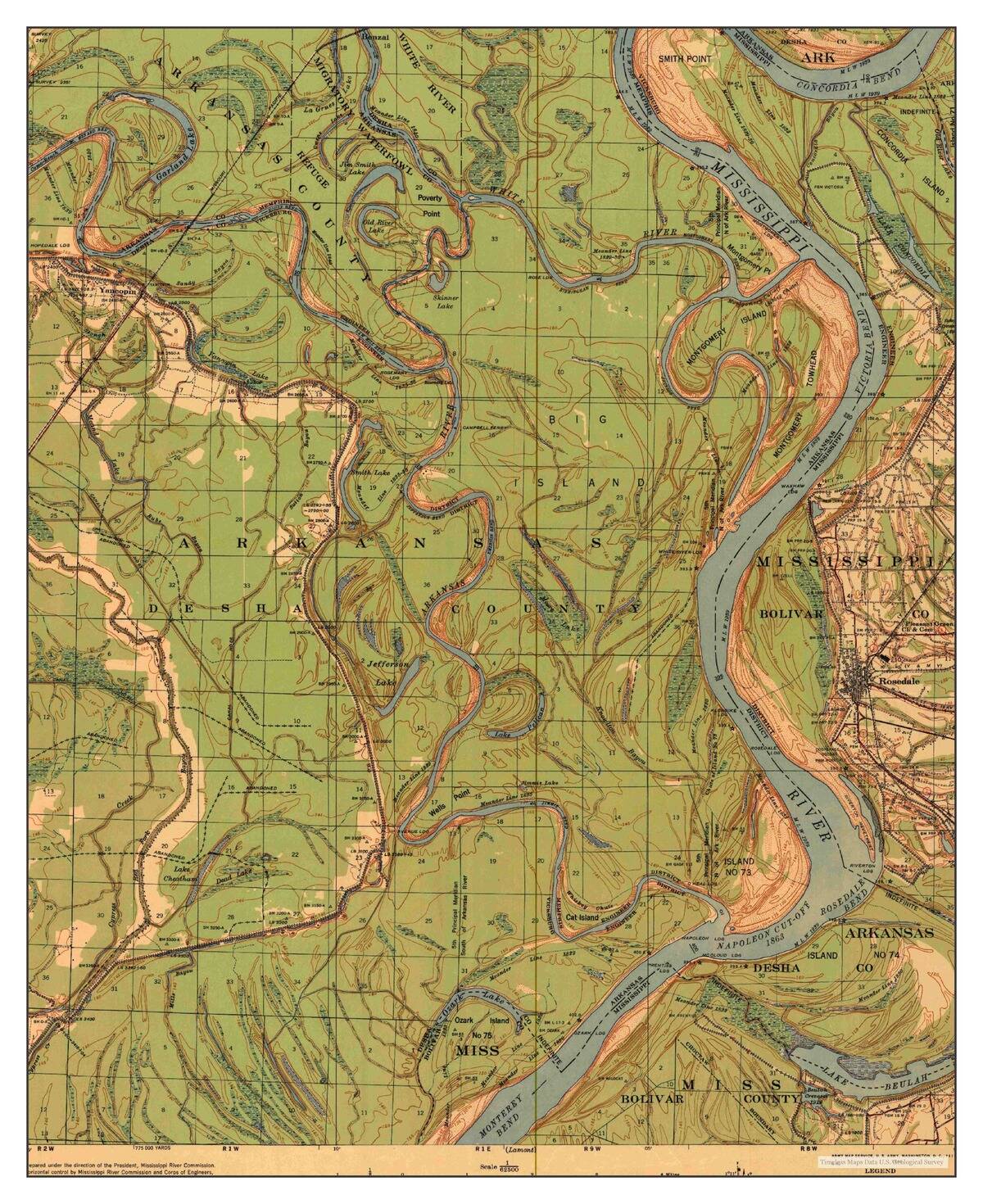 Big Island, Arkansas, map.