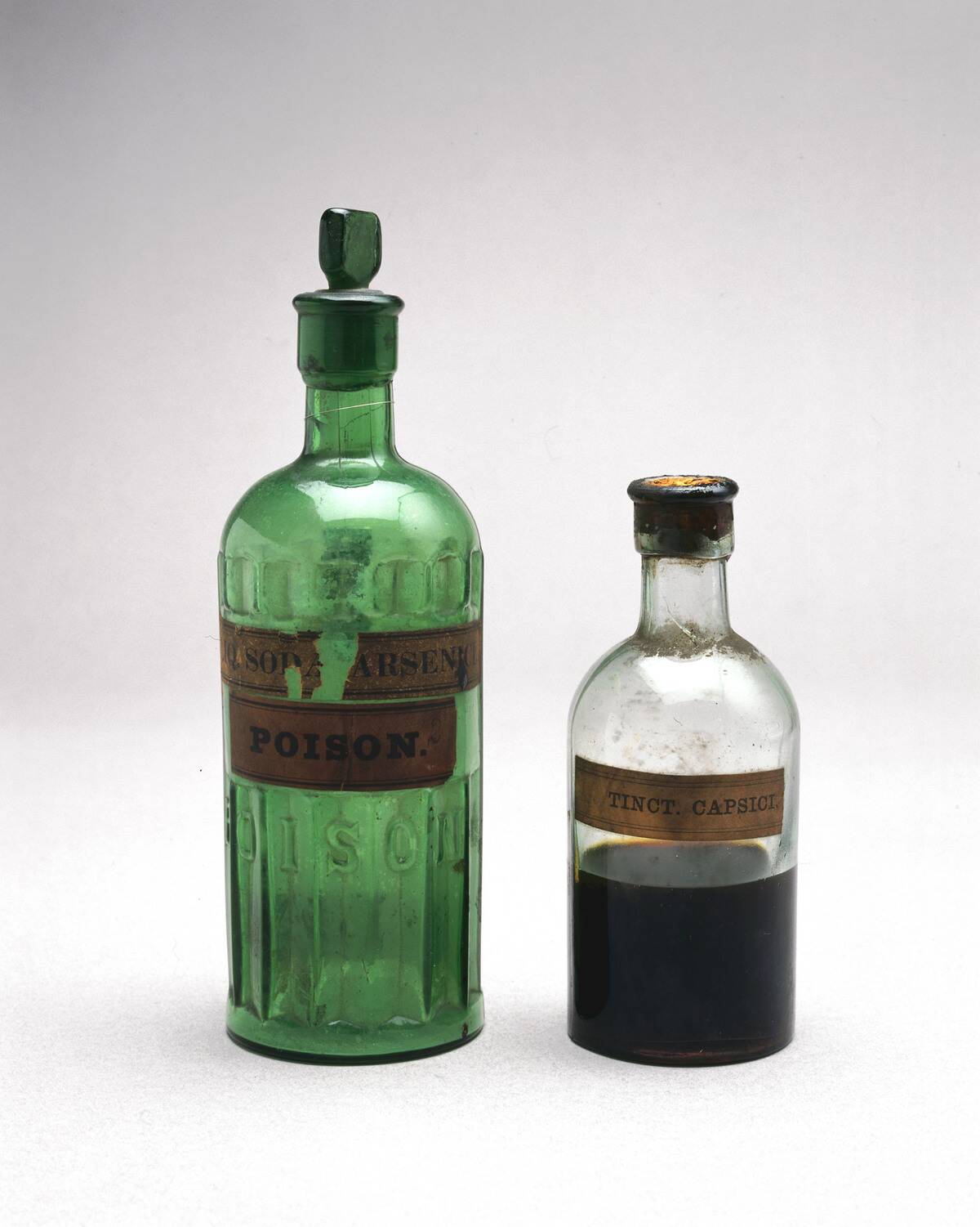 Bottles of arsenic and tincture of capsicum, 1921.