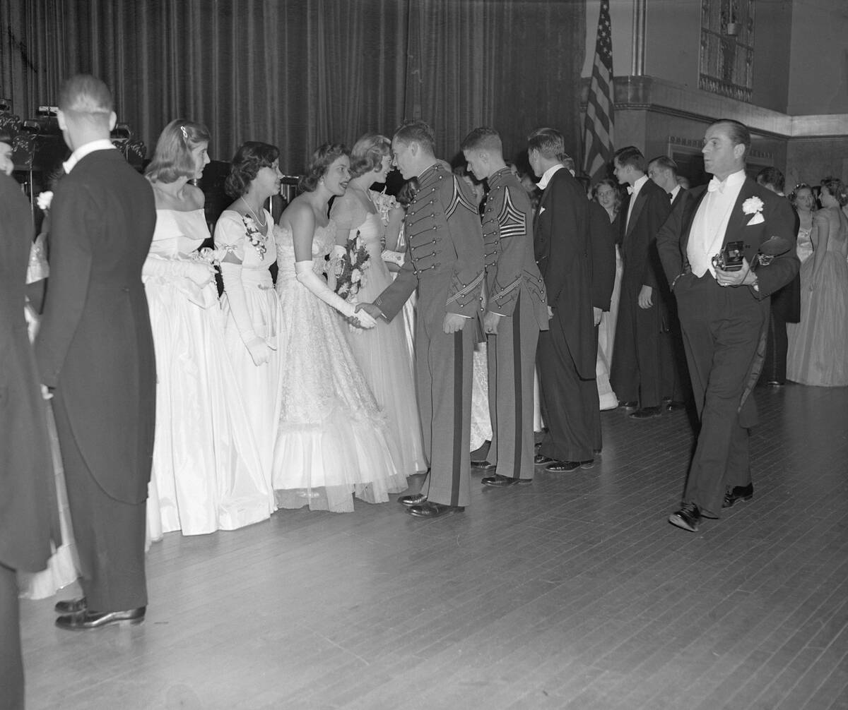 Debutantes Greeting Cadets at Cotillion
