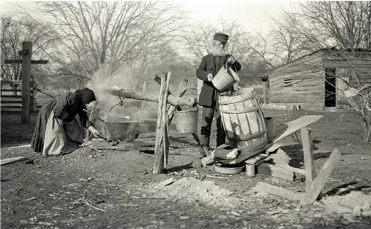 Farmer Making Soap