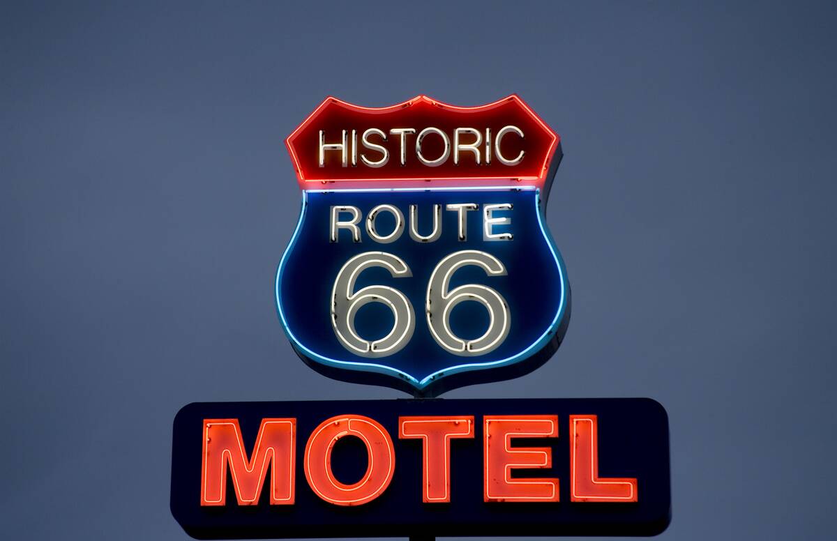 Historic Route 66 Motel sign, Kingman, Arizona