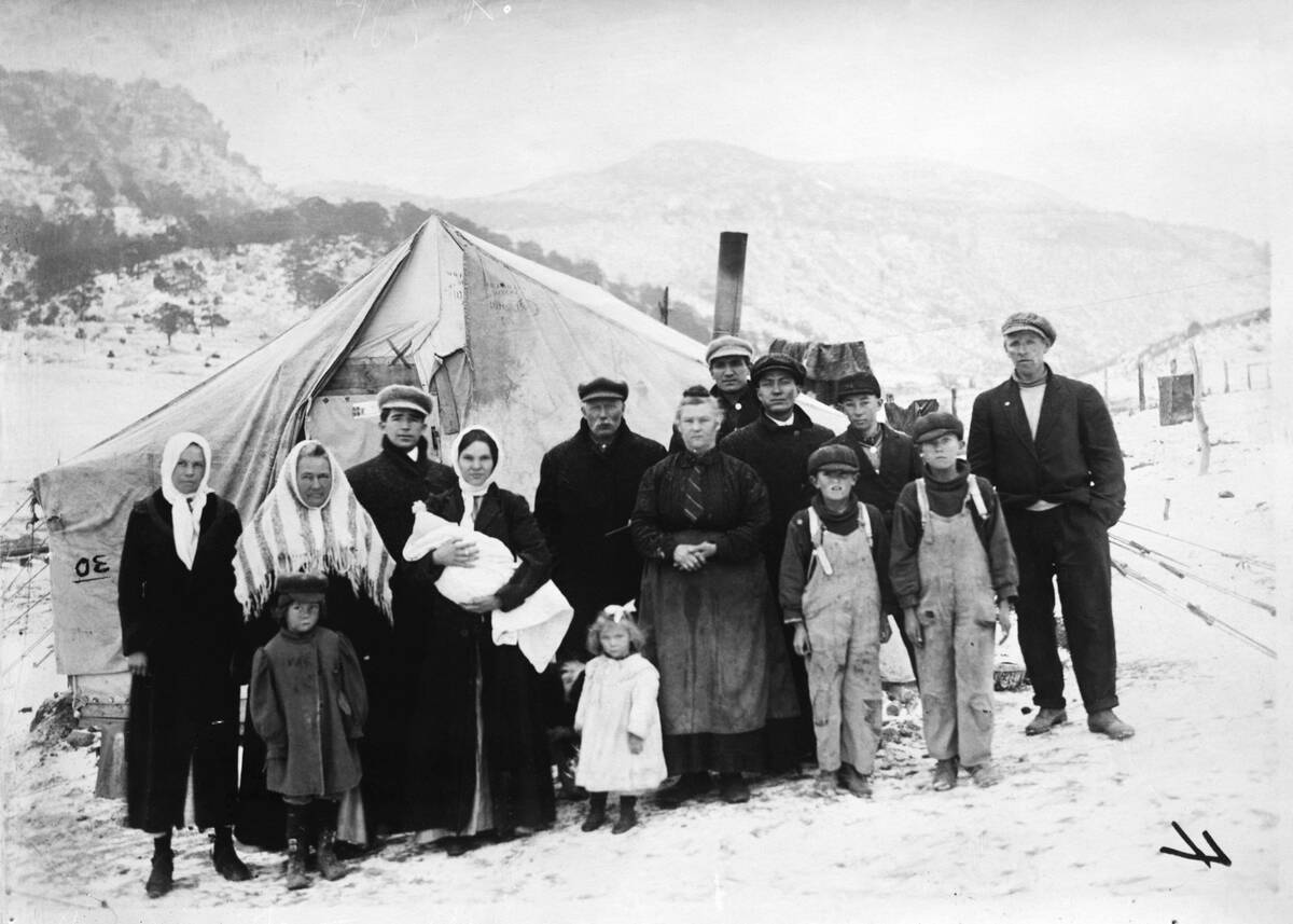 Italian Family in Tent Colony Before War