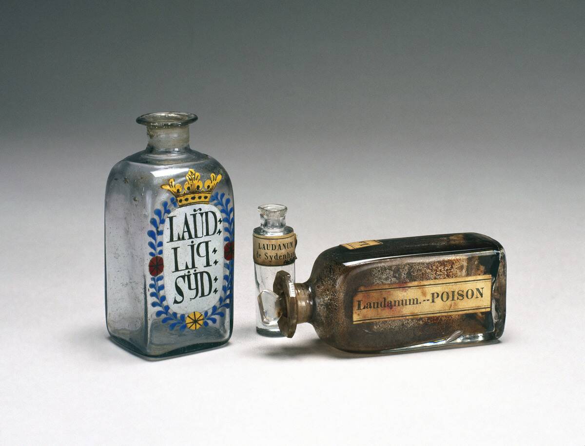 Laudanum bottles, 19th century.