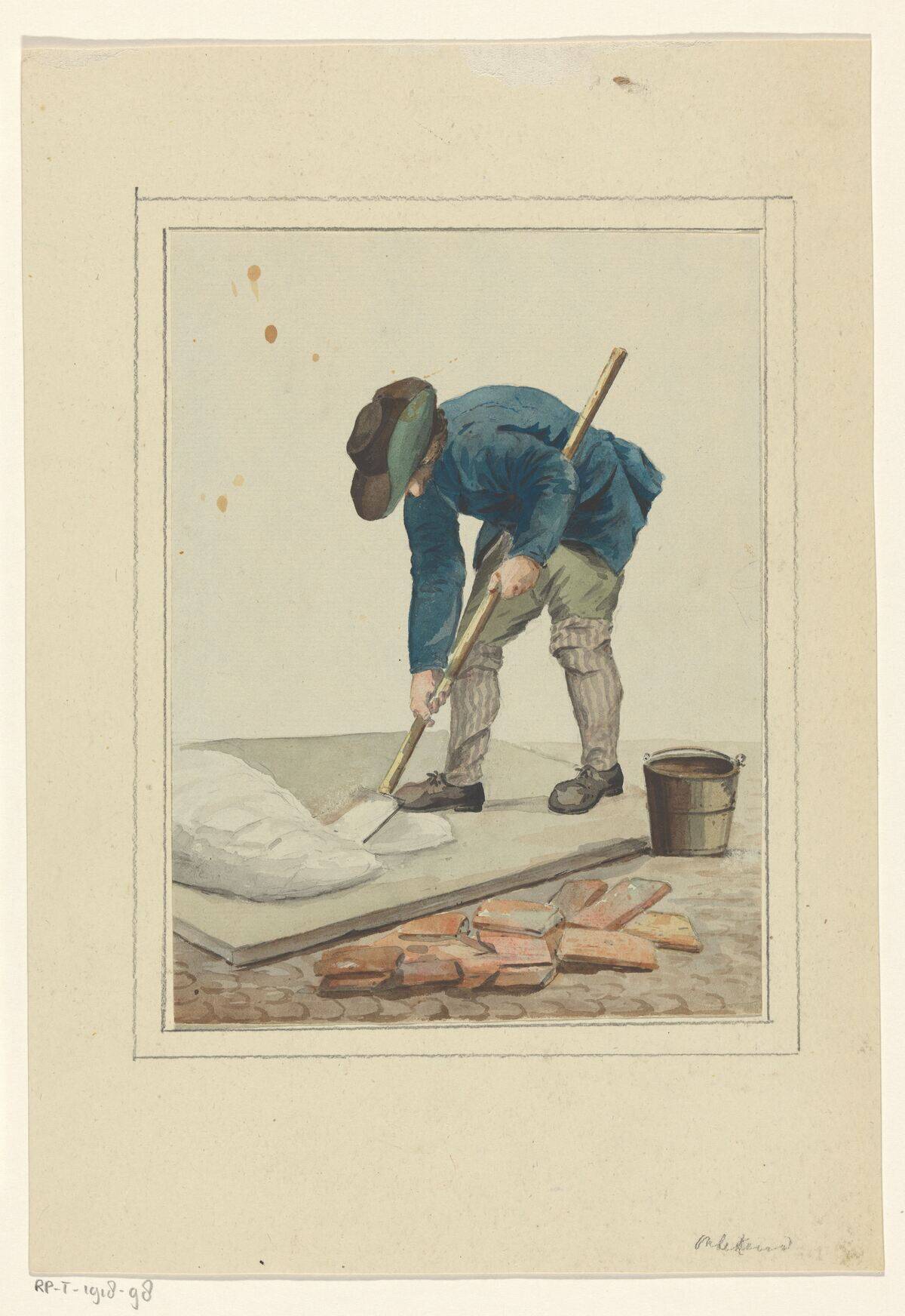 Man Busy Mixing Lime