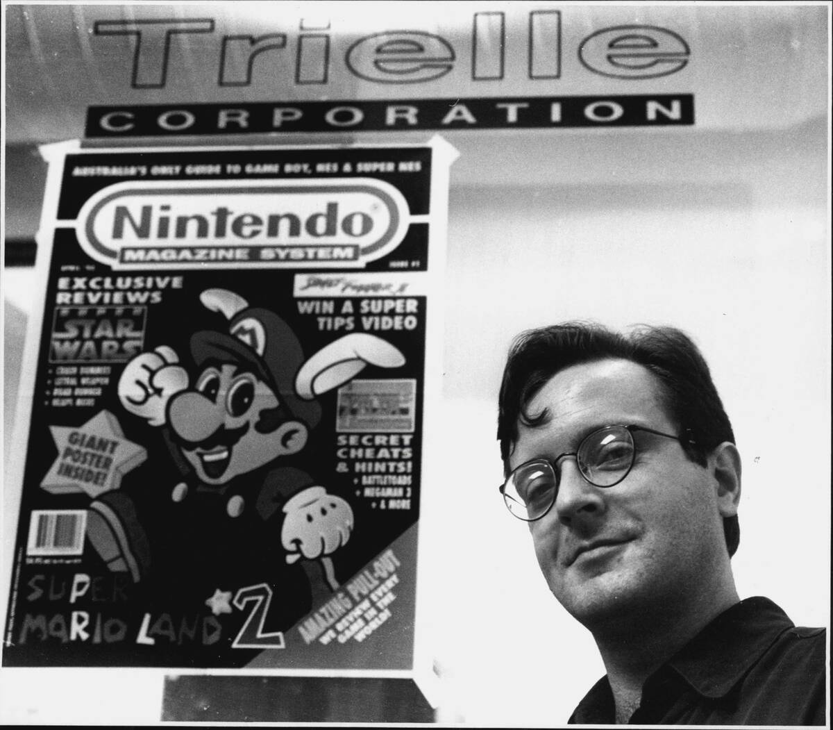 Mr. Gerald Reynolds, Editorial Director of Trielle Corp. with Nintendo games and Magazine....