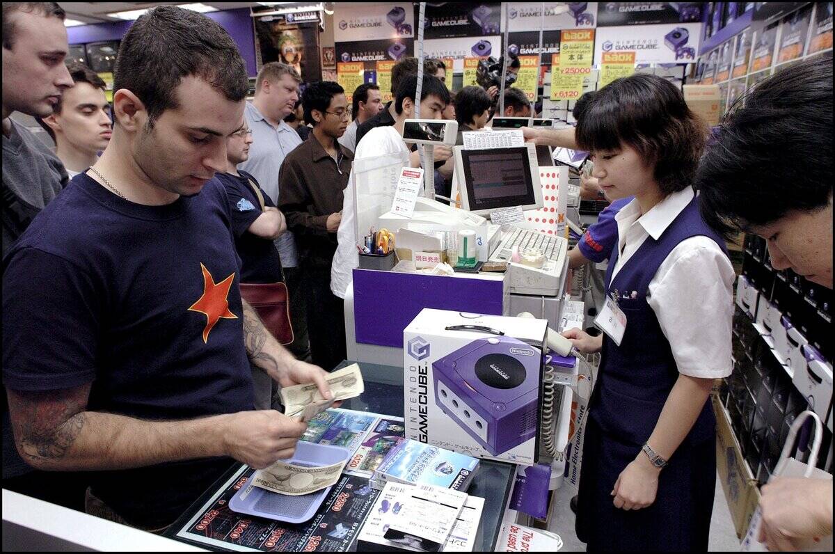 Nintendo Gamecube Gets Low-Key Reception At Akihabara In Tokyo, Japan On September 14, 2001.