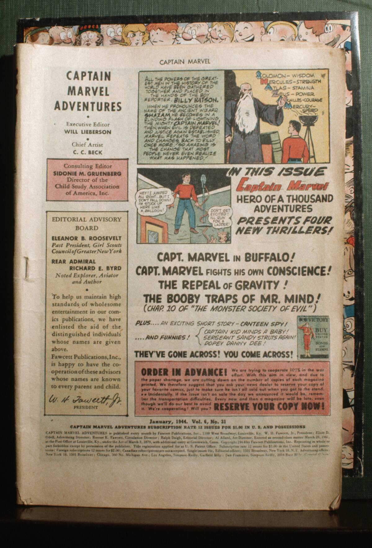Page of Captain Marvel Comic Book