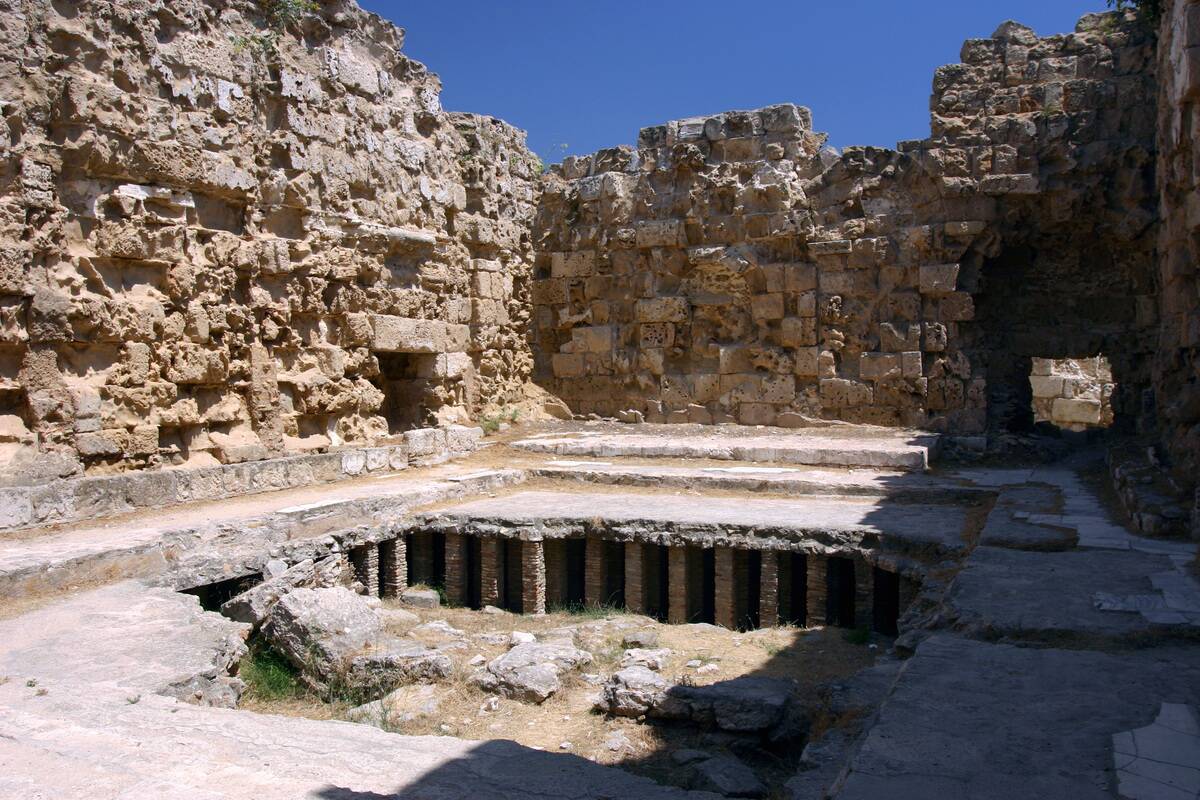 Roman hypocaust, Salamis, North Cyprus.
