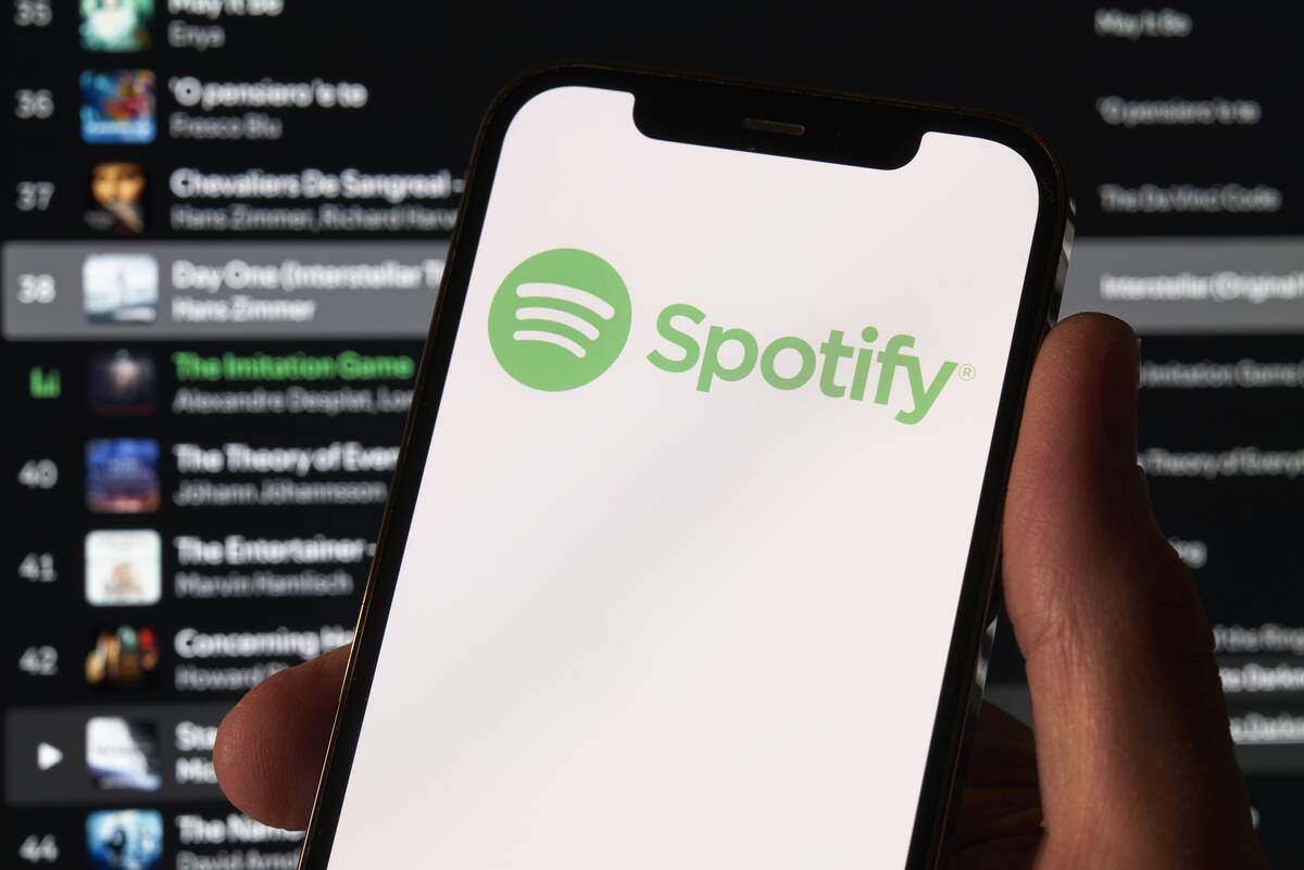 Spotify Logo And App Interface Displayed On Smartphone Screen