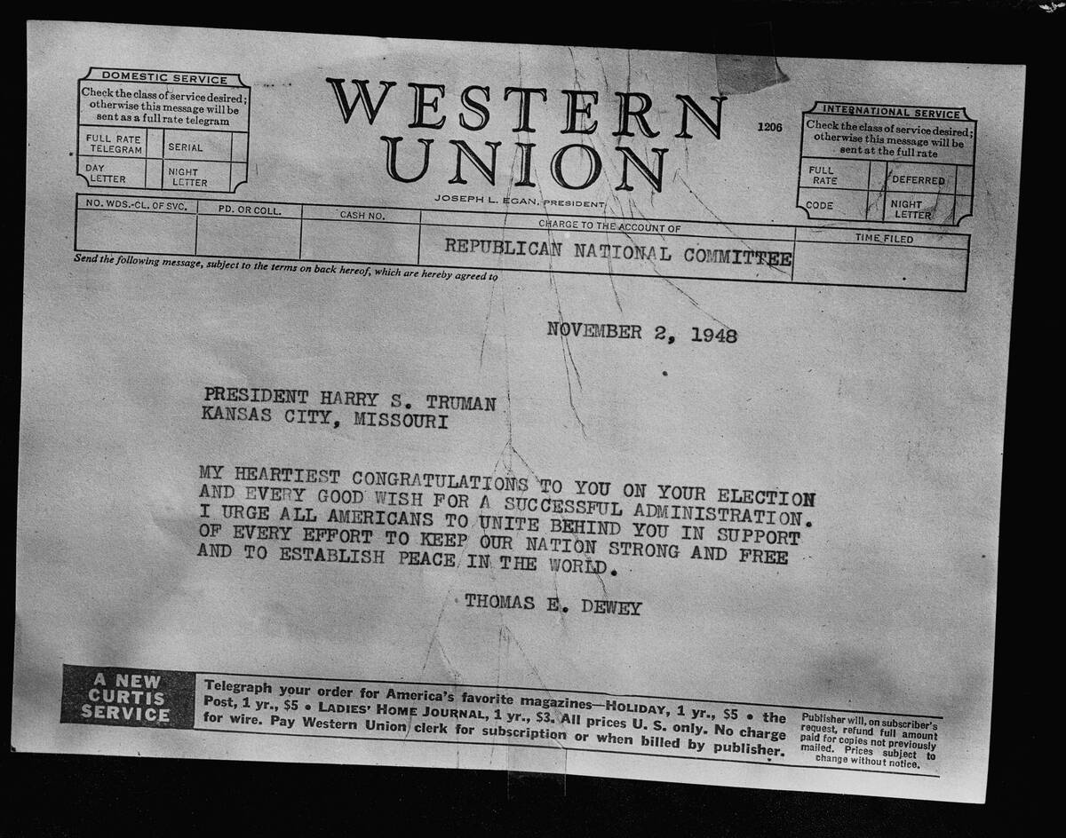 Telegram Addressing the President