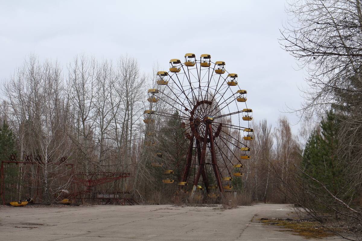 The Evacuated And Devastated City Of Prypiat Near Chornobyl Nuclear Power Plant
