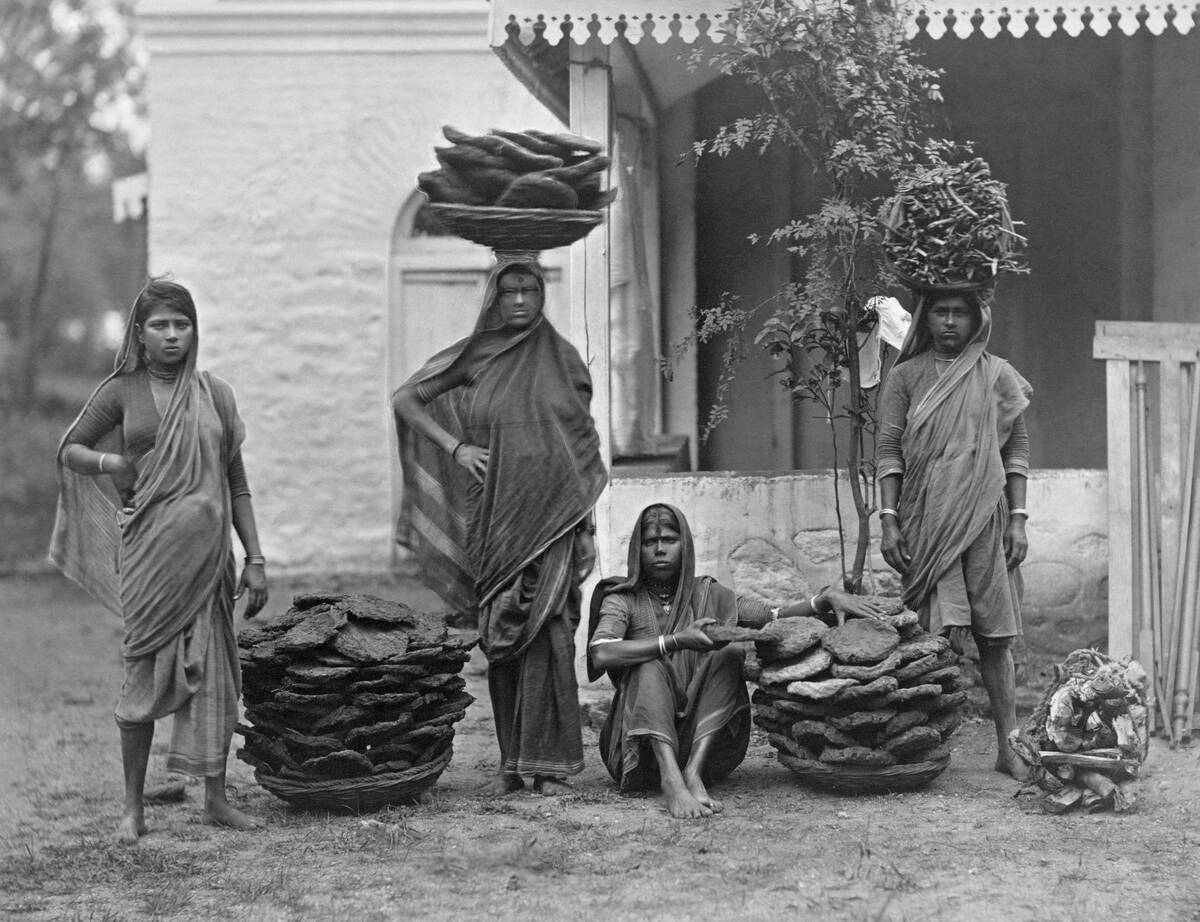 Women with Dried Manure