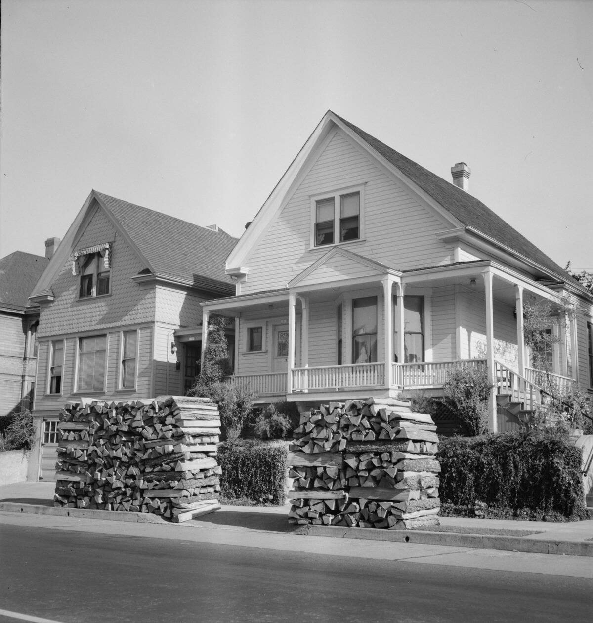 Woodpiles Along The Street Are A Characteristic Of Portland