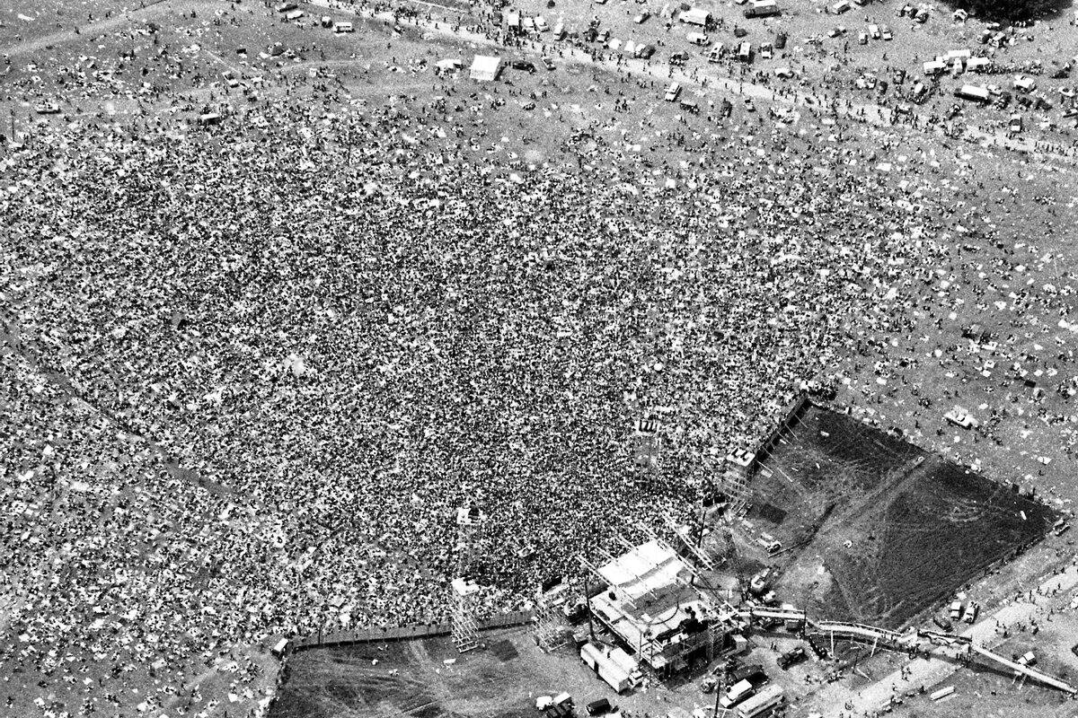 Woodstock Music and Art Fair Aerial View, 1969
