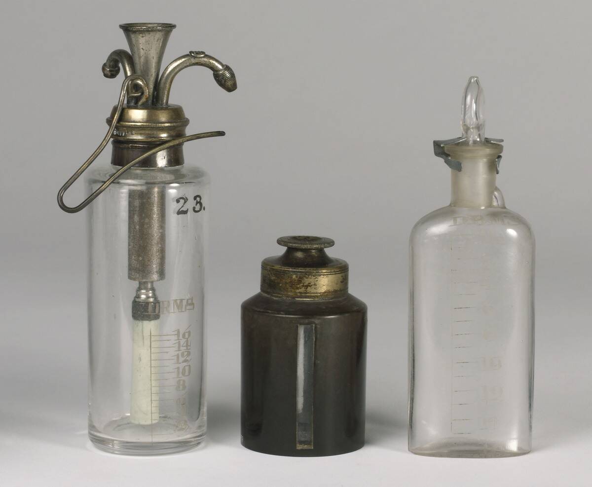 Chloroform drop bottles, 1890-1930.