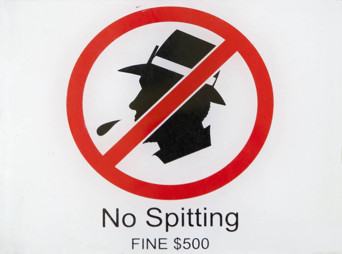 No spitting sign in Little India, Singapore