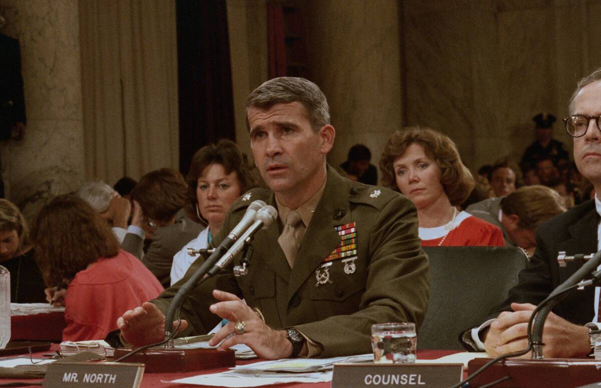 Oliver North Leaving Attorney's Office
