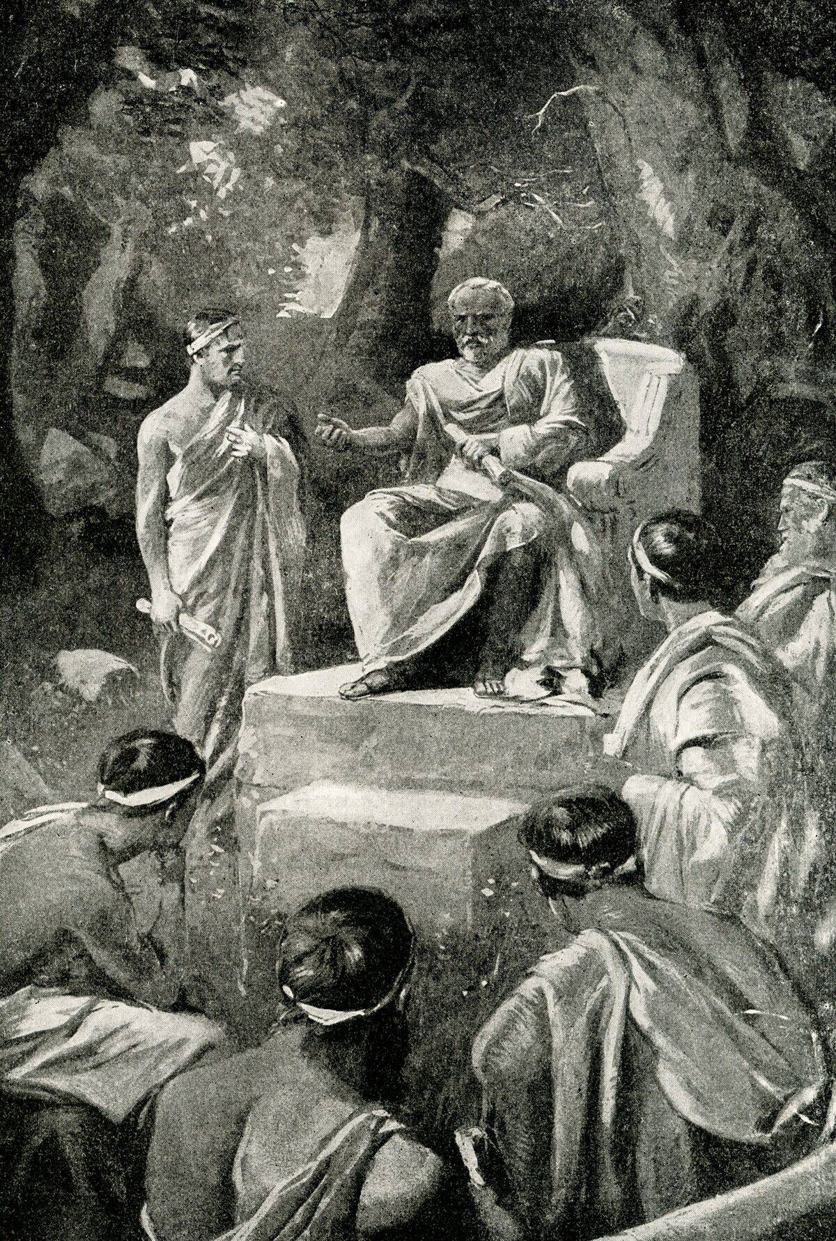 Plato teaching in his open-air school