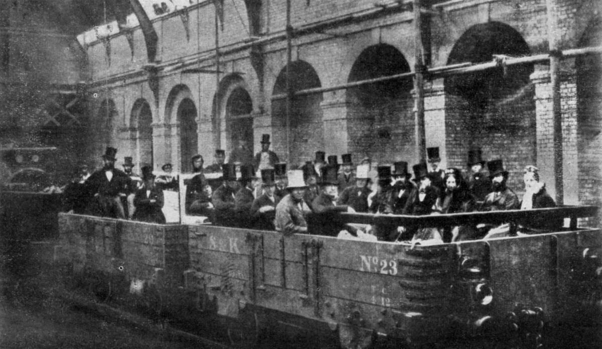 Prime Minister William Gladstone opens the Metropolitan Railway, London, 1863 (1951).