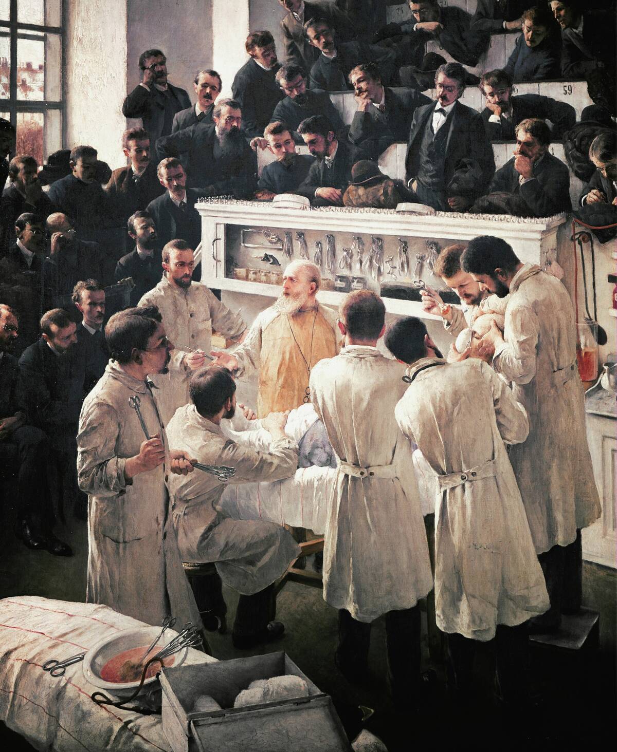Professor Theodor Billroth lectures at the General Hospital