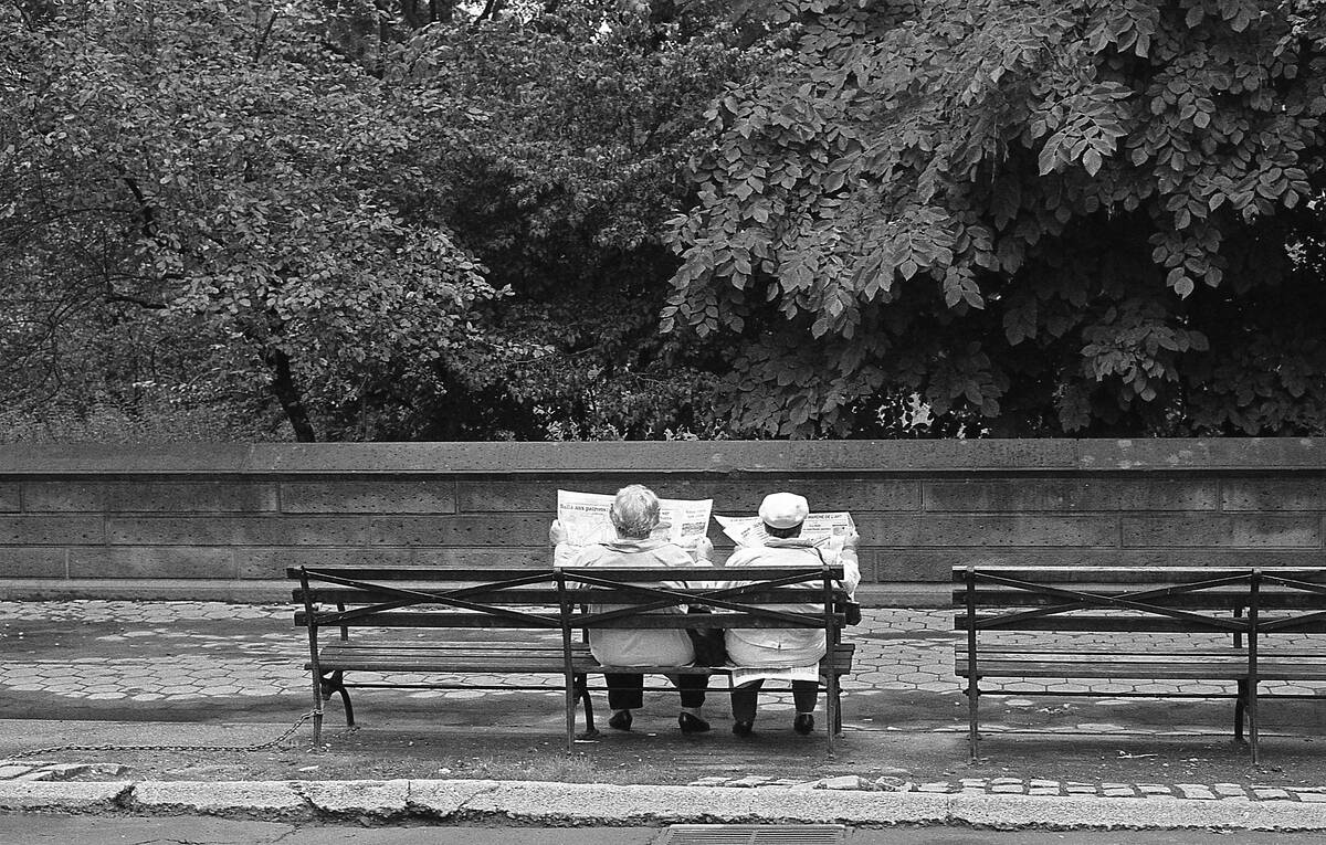 Reading The Newspaper On 5th Avenue