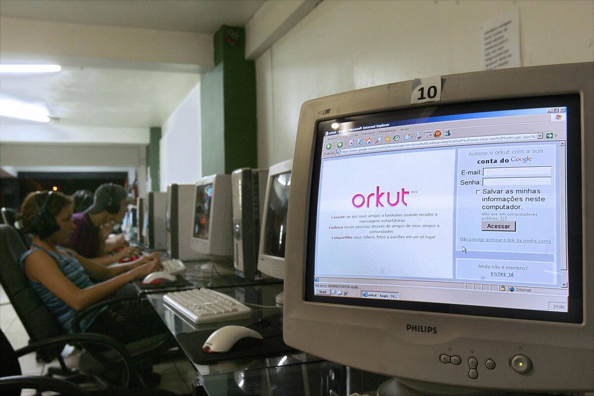 The website Orkut from Google is display