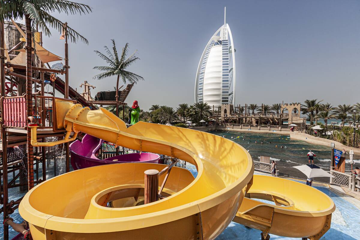 View Of A Water Slide At The Wild Wadi Water Park