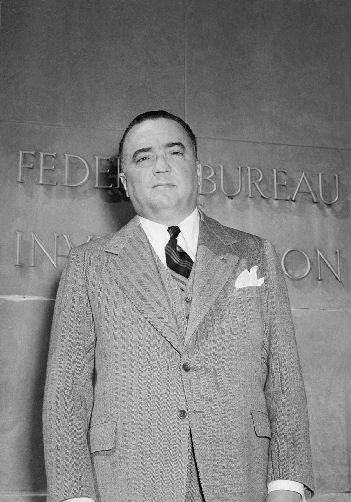 F.B.I. Director J. Edgar Hoover Outside FBI Building