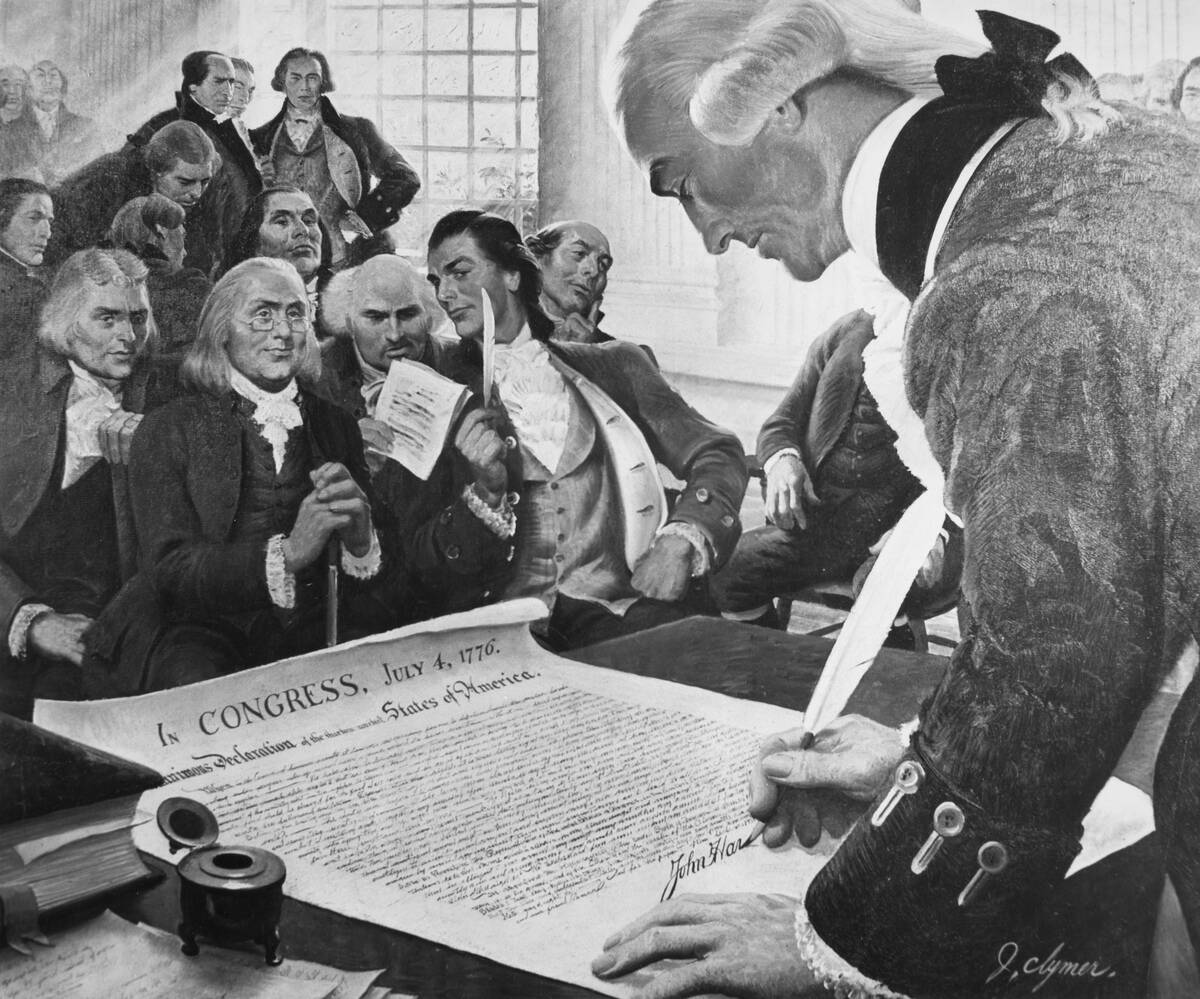 Hancock Signs The Declaration Of Independence