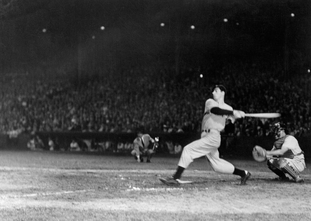 Joe DiMaggio and Al Milnar During Cleveland Game