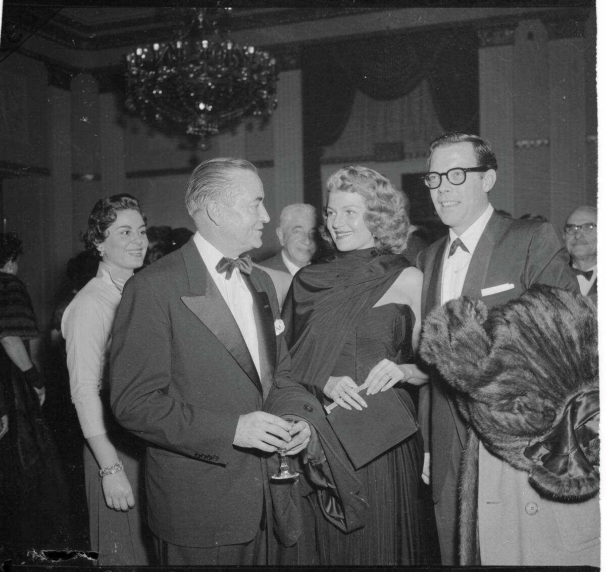 Rita Hayworth, Dick Haymes, and Bartley Crum Attending Dinner
