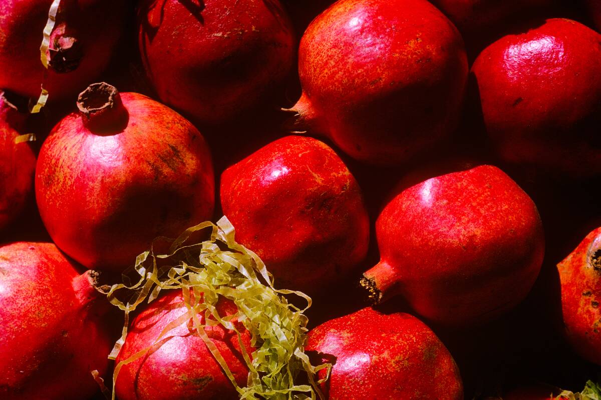 1980s Bunch Of Red Ripe Pom...