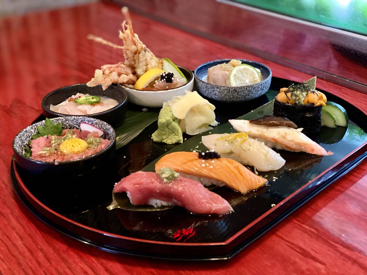 A plate pf chef's choice sushi from Long Island restaurant
